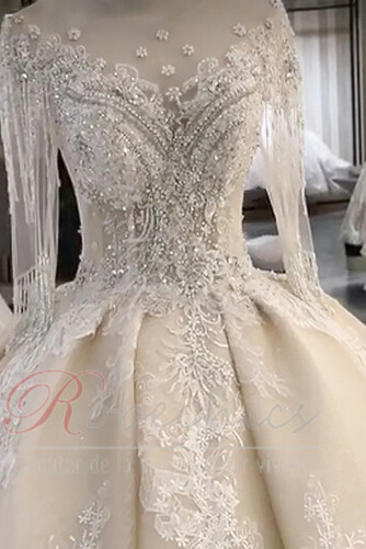 Robe de mariée a ligne Manche Courte Cérémonial Fourreau Avec Bijoux - Page 4