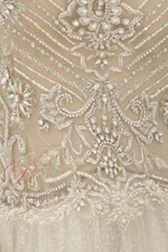 Robe de mariée Manche Longue a ligne Traîne Mi-longue Col en V Foncé - Page 6