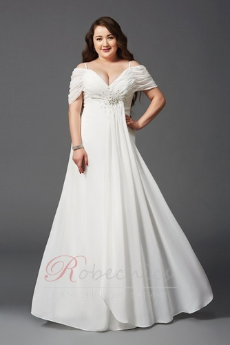 Robe de Soirée Elégant Perlé Manche Lâche Chiffon Corsage plissé - Page 1