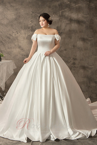 Robe de mariée Simple Salle Longue A-ligne Manche Courte Automne - Page 1