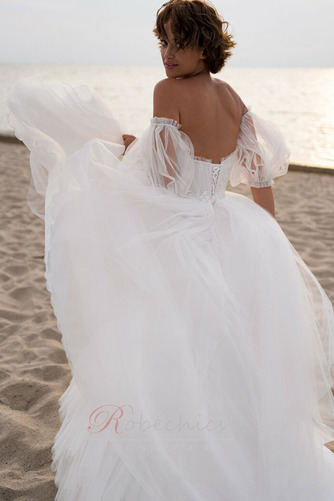 Robe de mariée Asymétrique Romantique Au Drapée Sans Manches Naturel taille - Page 2