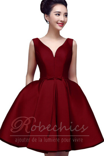 Robe de Cocktail Soie Epurée Lacez vers le haut Longueur Genou Été A-ligne - Page 11