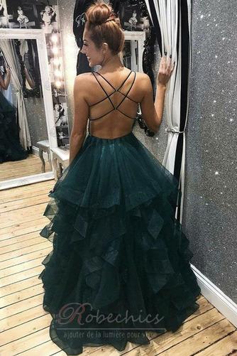 Robe de Bal Longue Col en V Foncé Sans Manches Dos nu Formelle - Page 3