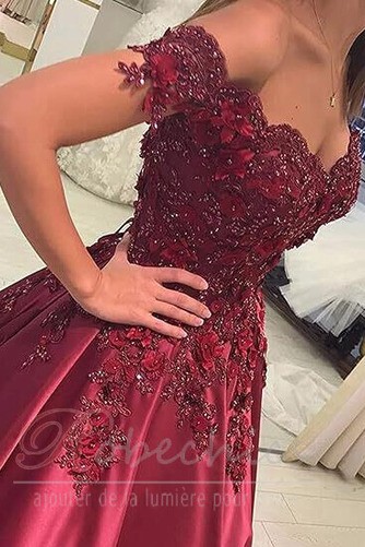 Robe de Cocktail Longueur Genou Épaule Dégagée A-ligne Manche Courte - Page 6