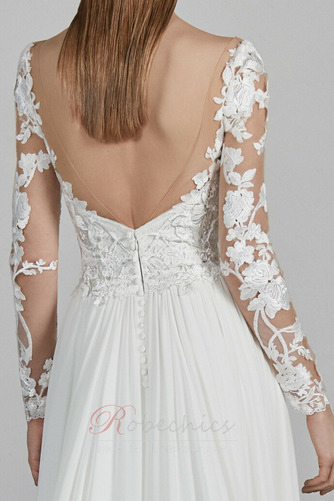 Robe de mariée Manche Longue Sexy Train de balayage Naturel taille - Page 4