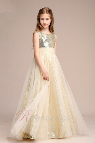 Robe Cortège Fille Tulle Glissière aligne Elégant Sans Manches - Page 3