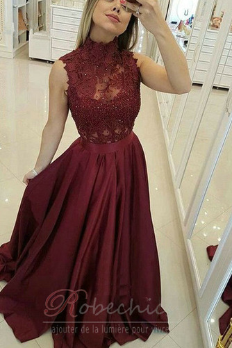 Robe de Bal A-ligne Couvert de Dentelle Sans Manches Poire noble - Page 1