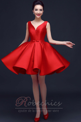 Robe de Cocktail Soie Epurée Lacez vers le haut Longueur Genou Été A-ligne - Page 2