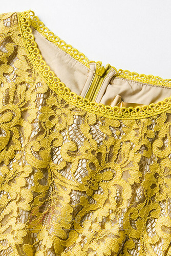 Robe de Soirée Couvert de Dentelle Petites Tailles 3/4 Manche Longueur Genou - Page 5