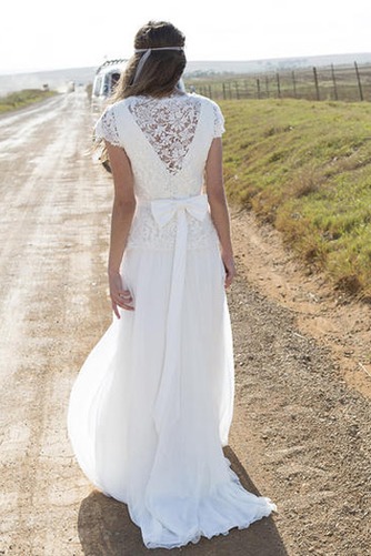 Robe de mariée Nœud à Boucles Plage A-ligne Tissu Dentelle Simple - Page 2