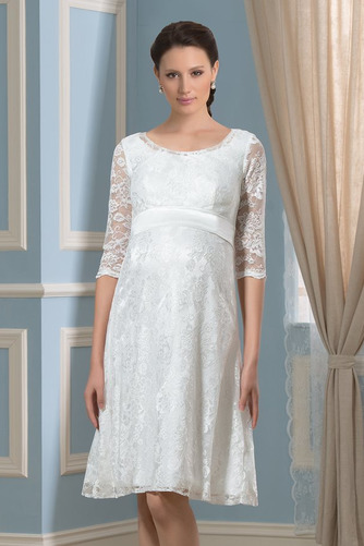 Robe de mariée Orné de Nœud à Boucle Longueur Genou Col U Profond - Page 1