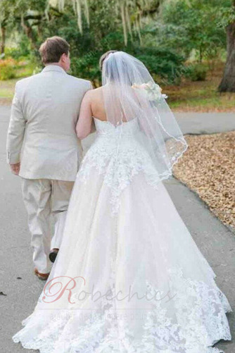 Robe de mariée Sans Manches Été Jardin Col en Cœur Elégant Longue - Page 2