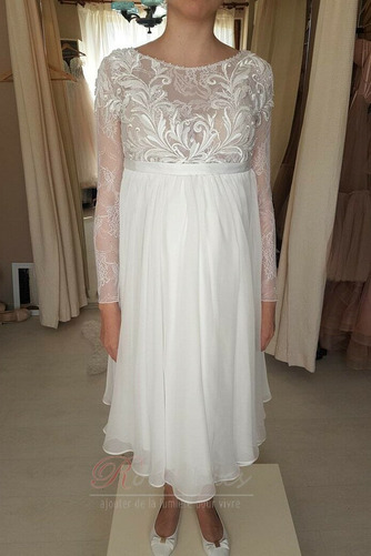 Robe de mariée Grossesse taille haut Empire Gaze Sans Manches Col U Profond - Page 1