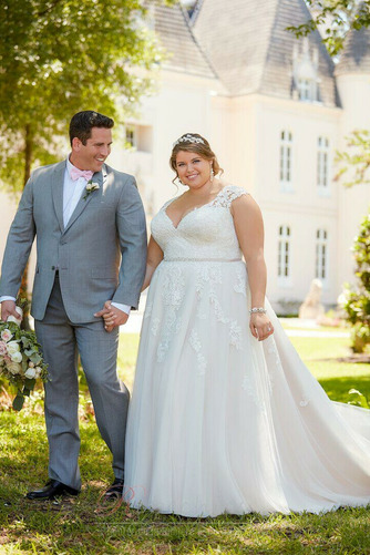 Robe de mariée Longue Naturel taille Plage Sablier Col en V Epurée - Page 2