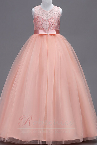 Robe Cortège Fille Formelle Tissu Dentelle Longueur Cheville Zip Col ras du Cou - Page 5