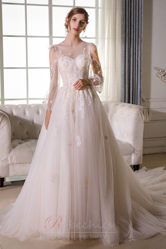 Robe de mariée Cérémonial A-ligne Glissière Manquant Naturel taille - Page 5