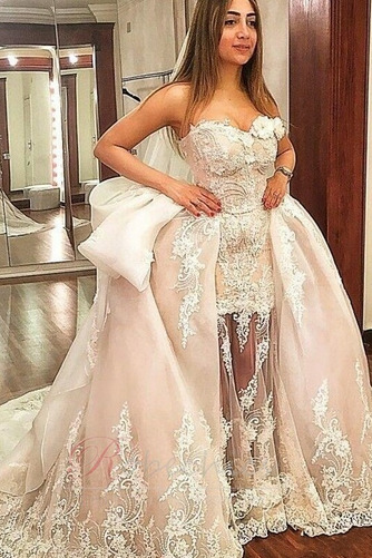 Robe de mariée Dos nu Organza Longue Col en Cœur Elégant Sans Manches - Page 2