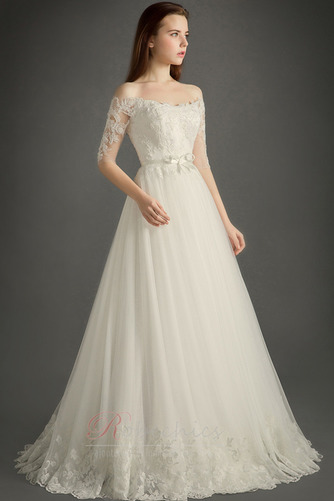 Robe de mariée Longueur au sol Fermeture éclair Elégant Manche Courte - Page 3