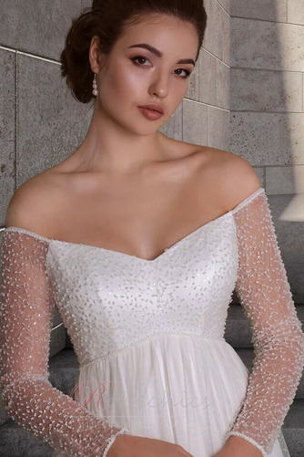 Robe de mariée Empire taille haute Corsage Avec Bijoux Elégant Plage - Page 4