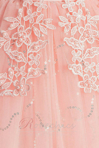 Robe Cortège Fille Formelle Naturel taille Appliques Glissière A-ligne - Page 15