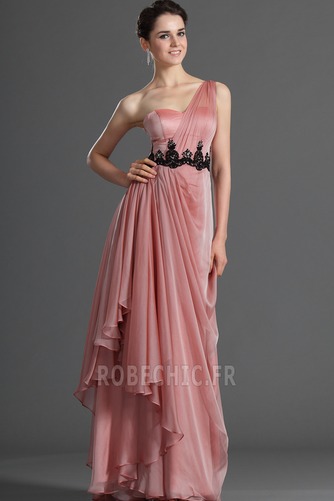 Robe de Soirée Milieu Perle rose Corsage plissé Norme Épaule Asymétrique - Page 4