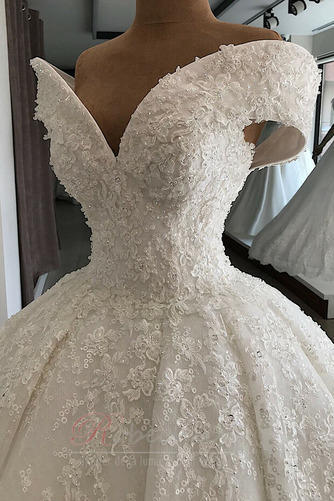 Robe de mariée Lacet Naturel taille Au Drapée A-ligne Traîne Royal - Page 3