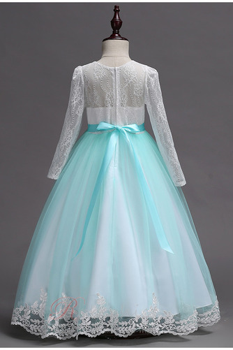 Robe Cortège Fille Tulle a ligne Naturel taille Fermeture éclair - Page 5
