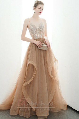Robe de Soirée Longue Dentelle Sans Manches A-ligne Hiver Elégant - Page 5