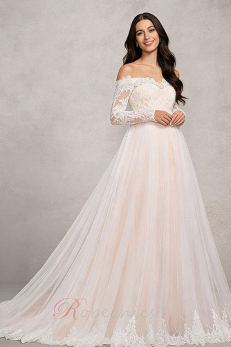 Robe de mariée Tissu Dentelle Printemps Empire Épaule Dégagée Traîne Mi-longue - Page 2