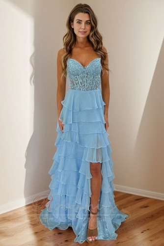 Robe de Soirée Epurée Sans Manches Lacez vers le haut Sans bretelles - Page 3