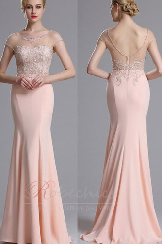 Robe de Soirée Sirène Traîne Courte Manche Aérienne Été Fourreau Avec Bijoux - Page 2