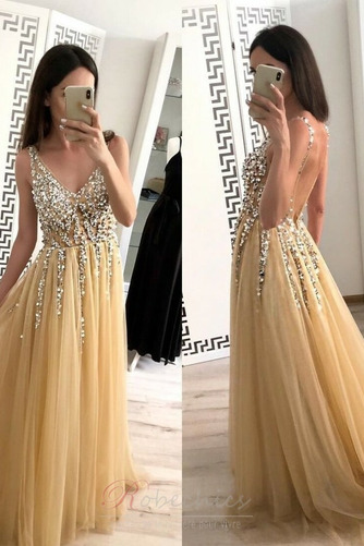 Robe de Bal Tulle Train de balayage Sans Manches Décolleté Dans le Dos - Page 2