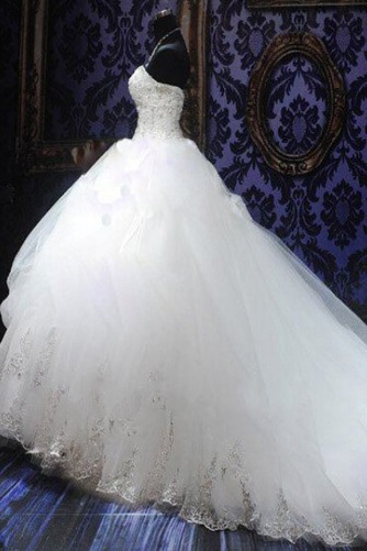 Robe de mariée Princesse Basque Satin Lacet Cérémonial Perlé - Page 2