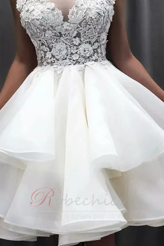 Robe de mariée Organza Glamour Ruchés Plongeants a ligne Balançoire - Page 4