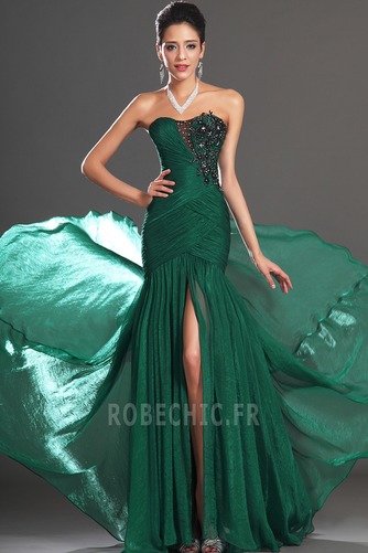 Robe de Soirée Jade Sans Manches Tube droit Glamour Chiffon Zip - Page 2