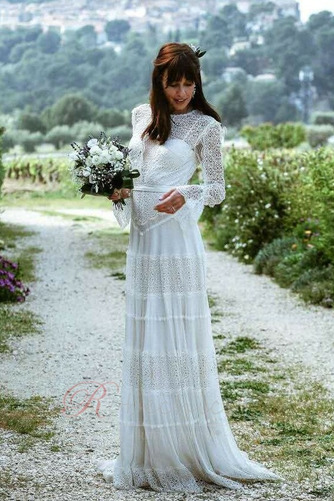 Robe de mariée Col ras du Cou À la masse Zip Triangle Inversé A-ligne - Page 3