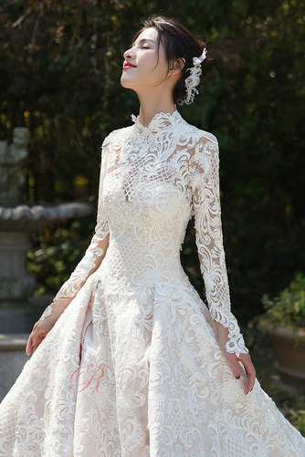 Robe de mariée Couvert de Dentelle Col haut aligne Salle Lacet - Page 3