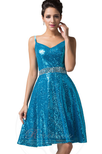 Robe de Soirée Glamour Mi-longues Manquant A-ligne Corsage Pailleté - Page 4