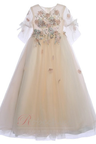 Robe Cortège Fille Été Cérémonial Glissière Couvert de Tulle Naturel taille - Page 6