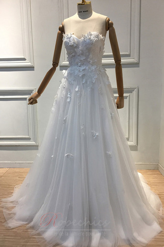 Robe de mariée Sans Manches a ligne Elégant Rivage Tulle Orné de Nœud à Boucle - Page 6