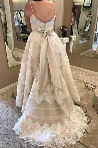 Robe de mariée Chapelle Tulle Naturel taille Couvert de Dentelle Elégant - Page 1