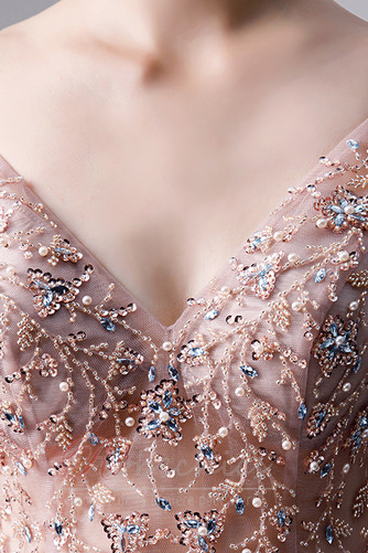 Robe de Soirée Naturel taille Sexy Corsage Avec Bijoux Sans Manches - Page 5