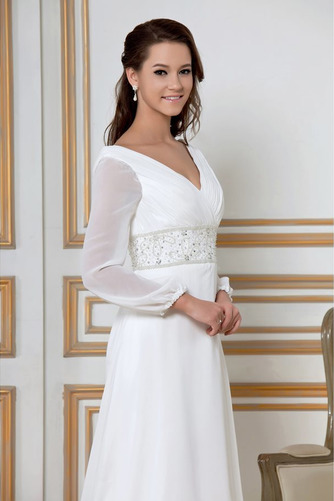 Robe de mariée Naturel taille Col en V Moderne Jardin Haut Bas - Page 4