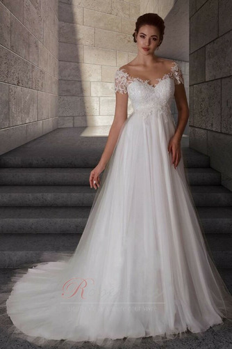 Robe de mariée Empire Manche Aérienne Tulle Traîne Courte taille haut - Page 4