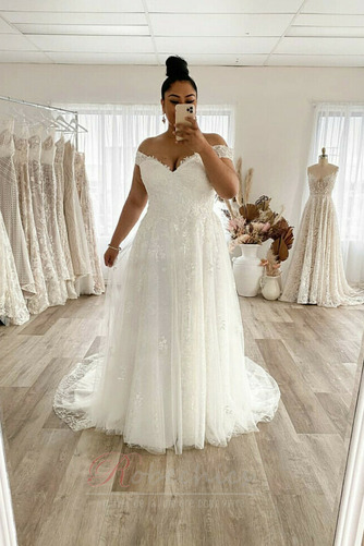 Robe de mariée Grandes Tailles Naturel taille Sans Manches Mancheron - Page 1