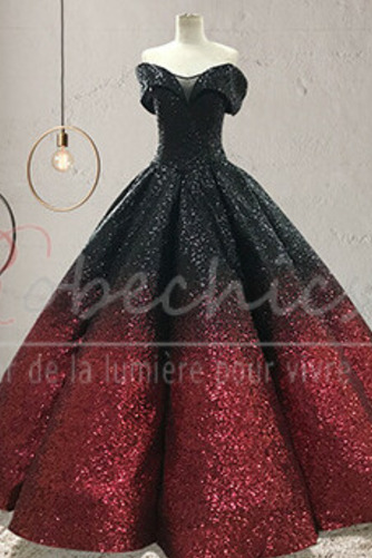 Robe de Bal aligne Formelle Manche Courte Mancheron Foisonné Pailleté - Page 9