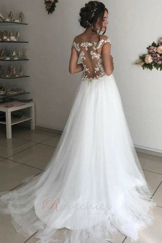 Robe de mariée Épaule Dégagée Sans Manches Elégant Naturel taille - Page 2