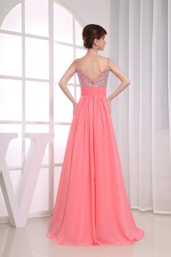 Robe de Soirée Larges Bretelles Chiffon noble Cristal Sans Manches - Page 2