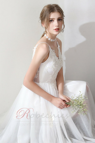 Robe de mariée Dos nu Bretelles Spaghetti Appliques Poire Attrayant - Page 3
