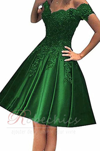 Robe de Cocktail Longueur Genou Épaule Dégagée A-ligne Manche Courte - Page 8